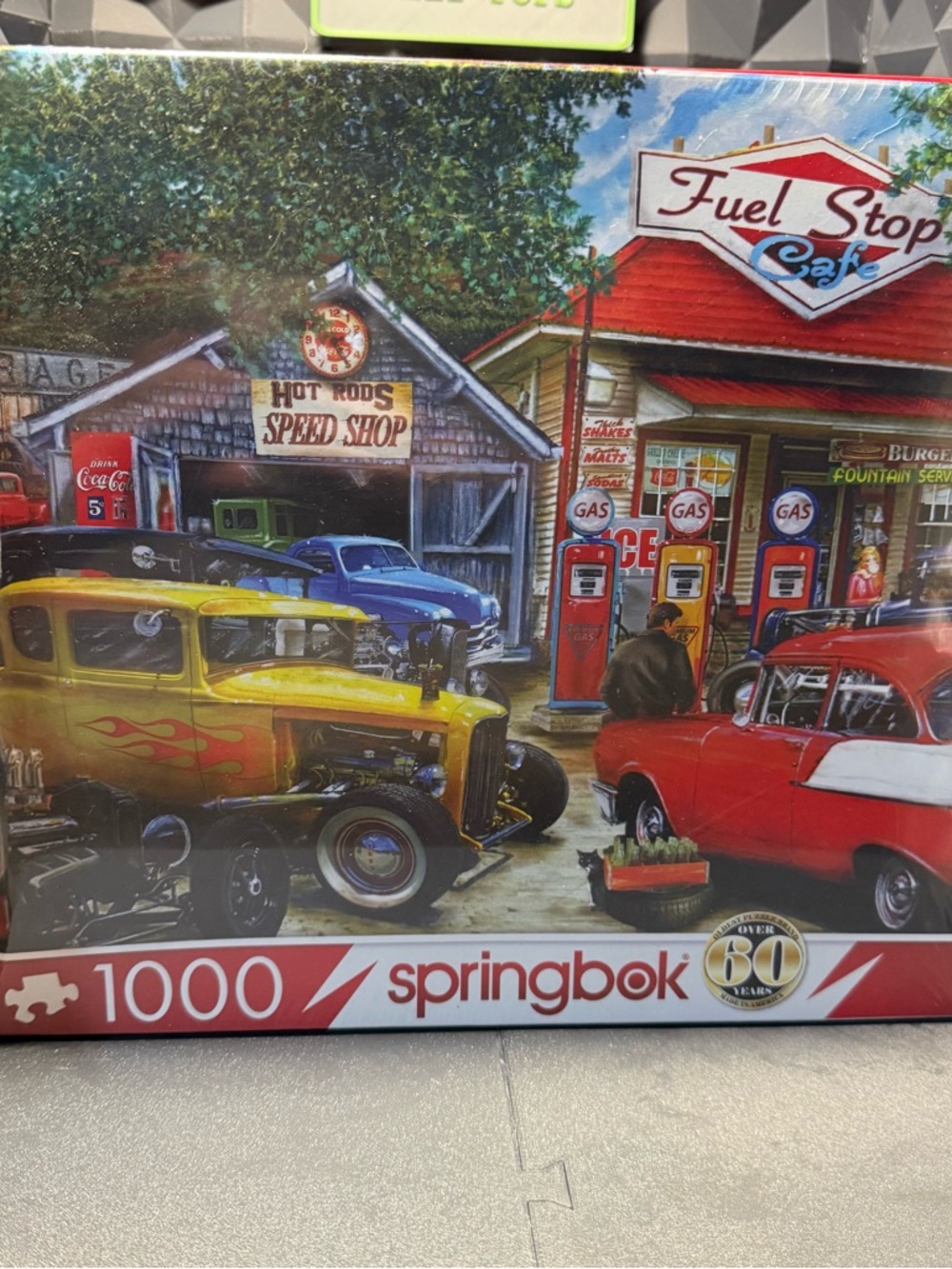 Springbok 1000-Piece Classic Cars Puzzle - Yellow & Red -Sealed